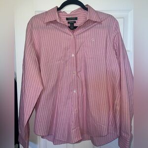 Ralph Lauren Pink and White Striped Dress Shirt